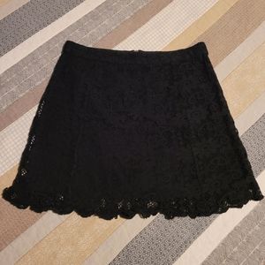 Lace Skirt Lace Black Double Layer A-line Sz Small